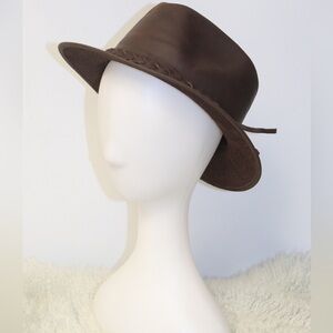 New Handmade Leather Water repellent Fedora Hats, 2.5 inches Brim.